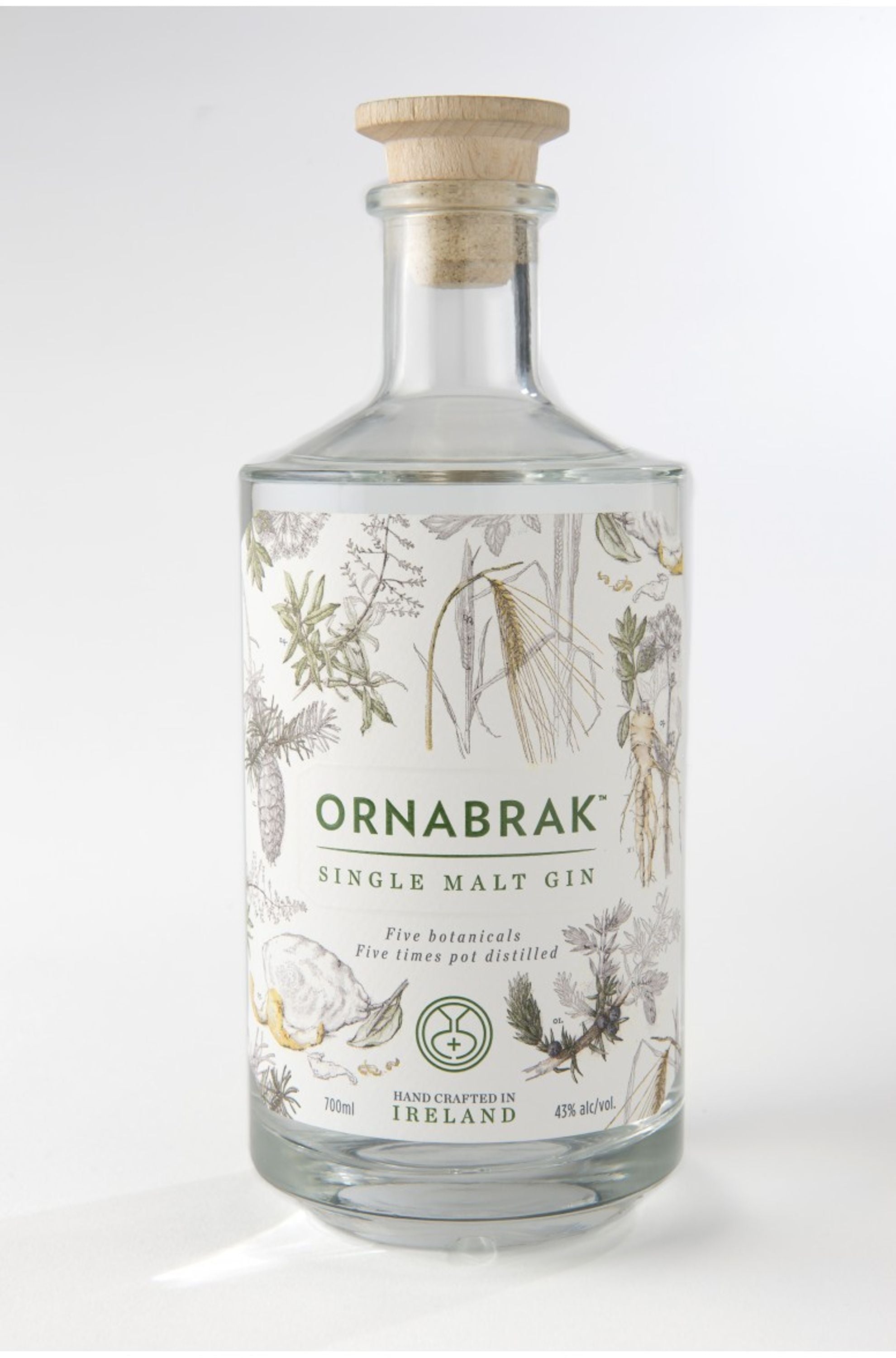Ornabrak Single Malt Gin 0,7l, alk. 43 tilavuusprosenttia, Gin Ireland