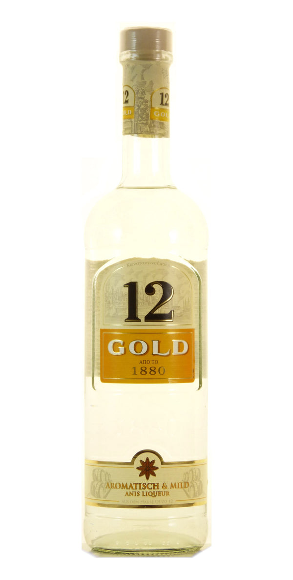 Ouzo 12 Gold 0,7l, alk. 36 tilavuusprosenttia, kreikkalainen anislikööri