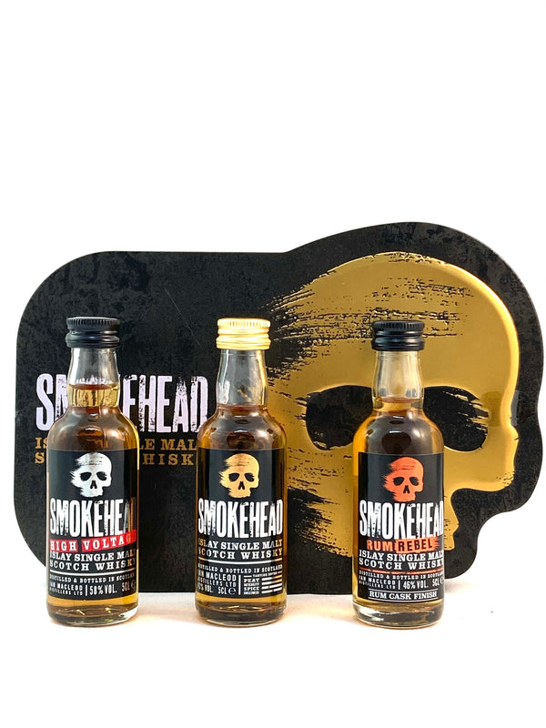 Smokehead 3-Mini Collection 3x0,05l, alk. 43/46/58 tilavuusprosenttia.