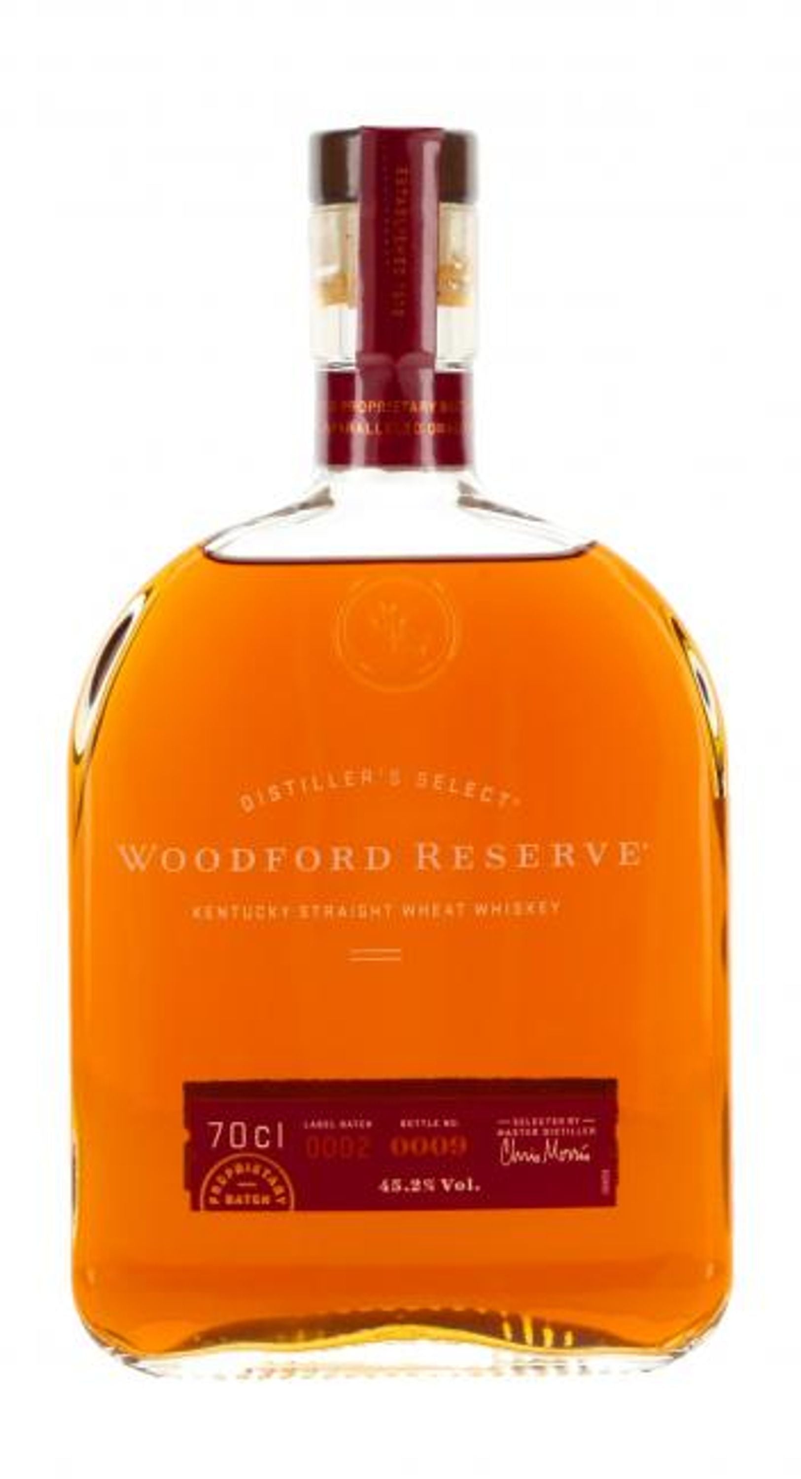 Woodford Reserve Kentucky Straight Wheat Whisky 0,7l, alk. 45,2 tilavuusprosenttia.